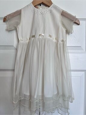Ivory Tulle Overlay Formal Dress for Girls size 2